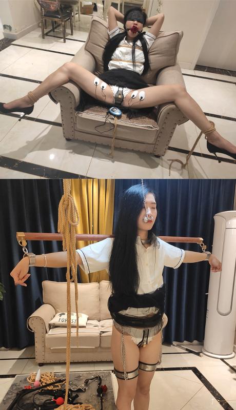 奴隶秘书之戴着鼻环的小雅 上集 极度羞耻的鼻环 牵着鼻子走 长枷 脚镣 贞操带 真实鞭打 开字捆绑 高强度电击 后手吊等等 奴隶秘书之戴着鼻环的小雅 上集 极度羞耻的鼻环 牵着鼻子走 长枷 脚镣 贞操带 真实鞭打 开字捆绑 高强度电击 后手吊等等 <br>成为主人奴隶秘书的小雅，锁着贞操带，戴着极度羞耻的鼻环 戴着长枷被牵引 被藤条真实鞭打 撩起裙子给主人展示贞操带 戴着口塞说不出话来 开脚绑后电击开到最大，蒙上眼睛堵上嘴巴，后手绑上服伺主人<br>夜未央工作室 诚邀绳模小姐姐合作：QQ 2593230381