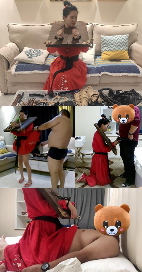 妻奴之圈养日记 上集 古装汉服 戴着重枷脚镣取外卖 吊起真实鞭打 服伺主人 纪录美丽妻奴被圈养的幸福生活 小雅是与老公都是同好，俩人在论坛里相识相爱，最后嫁给主人成为主人的妻奴被圈养。今天老公出门在外，小雅今天穿着主人喜欢的汉服古装，被主人锁上重枷脚镣在家里，无聊的她大胆的叫了外卖，外卖小哥送到家里被小雅的打扮惊呆了，还好小哥见多识广，嘿嘿。到下午主人回家，把妻奴吊起来，用她喜欢的鞭子，戒尺等无情鞭打，把小雅打的转起了圈圈，惨叫连连。看着迷人的小雅，主人把她拉到房间，TJ妻奴的服伺主人的技巧、、、<br>夜未央工作室 欢迎定拍 诚邀绳模小姐姐合作：QQ 2593230381