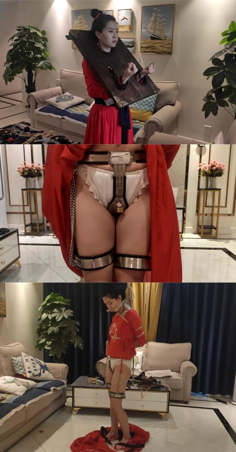 妻奴之圈养日记 下集 绳艺篇 妻奴伺奉 紧锁贞C带 五花大绑扒下裙子吊起严厉鞭打 屁股都打肿 痛并快乐着 古装汉服 妻奴之圈养日记 下集 绳艺篇 五花大绑的妻奴对主人各种伺奉 被主人扒下裙子露出里面紧锁的贞C带 羞辱的展示在主人的眼前。被主人吊起，各种工具严重鞭打 屁股都被打肿了，驷马捆绑 依偎在主人的腿上，拉到床上严厉SP 惨叫不止<br>夜未央工作室 欢迎定拍 诚邀绳模小姐姐合作：QQ 2593230381