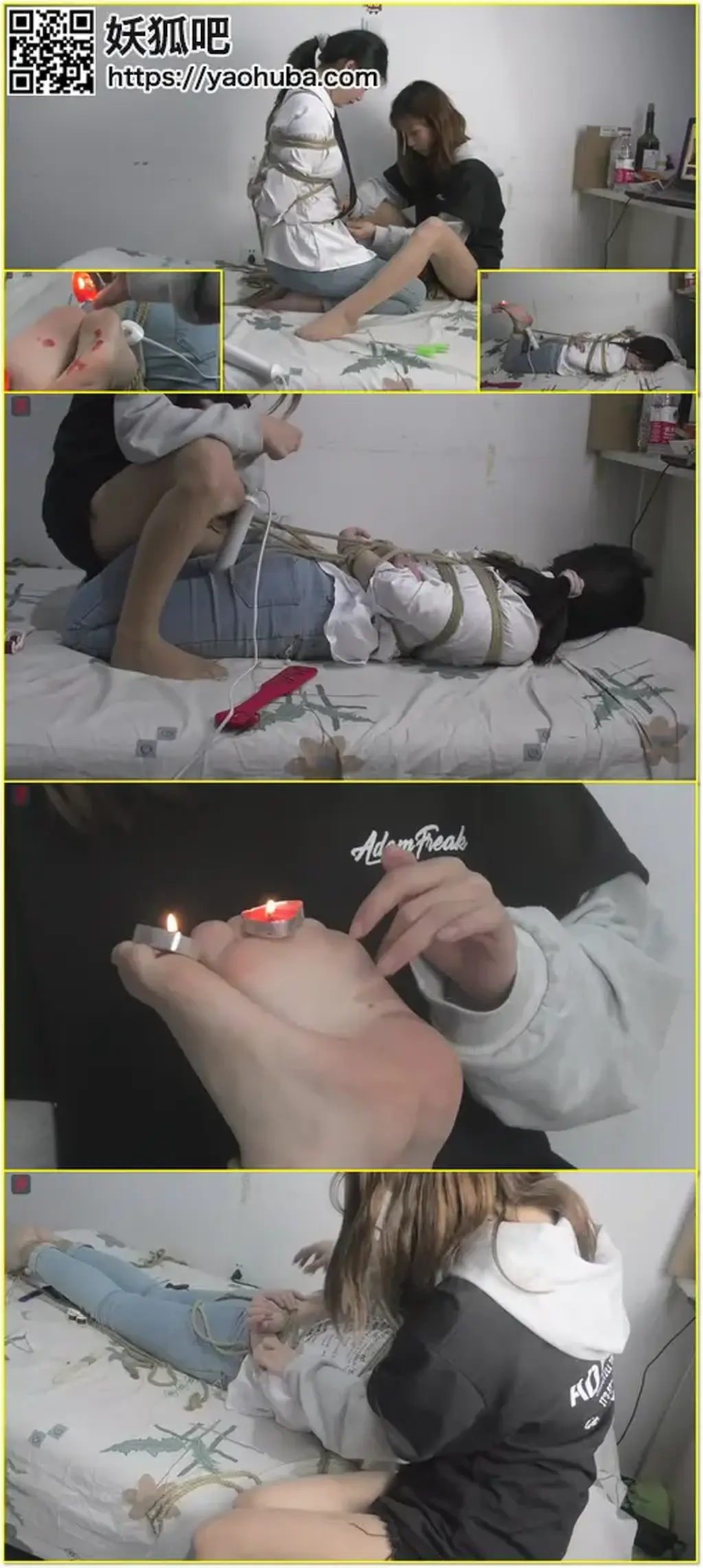 点点、四月女双游戏，：点点“女王向”大爆发！肉丝点点，四月牛仔裤、白衬衣下集——沙发驷马捆绑四月，滴蜡虐足、TK、SP、强高游戏，可怜的四月有点惨......  