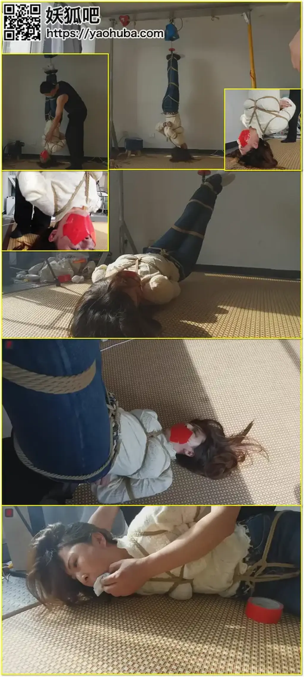 倒吊的风骚美妇诗韵，原味棉袜堵嘴，蹂躏、TJ,悬空、颠倒的世界，另类之虐，上集  