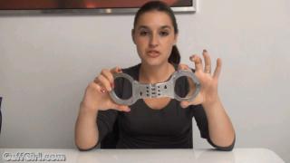 cg012 Women handcuff themselves