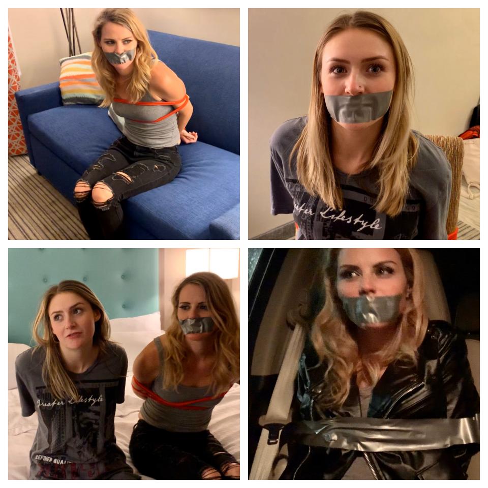 Step-Sister Hostage HD Large Version 现实生活中的姐妹科迪和伦敦埃文斯正在度假，玩得很开心。柯迪需要走出去，在她这样做的同时，她警告她的妹妹酒店发生了一些抢劫案。伦敦告诉她，她可能喜欢被绑起来咯咯地笑，但随后告诉科迪，她会小心的。柯迪离开后，一个修理工敲了敲酒店的门，伦敦让他进来。他用手堵住伦敦，把她绑在椅子上。当科迪回来后，她也被抓获并捆绑起来。科迪斥责她的继母妹妹让这种事情发生，因为伦敦似乎很开心。姐妹们会逃跑吗？Real life sisters Kody and London Evans are on vacation and enjoying themselves. Kody needs to step out and as she does, she warns her younger step-sister about some robberies in the hotel. London tells her that she might like getting tied up and giggles, but then tells Kody that she would be careful. After Kody leaves a repairmen knocks on the hotel door and London lets him in. He handgags London and ties her to a chair. When Kody gets back she gets captured and tied up as well. Kody berates her step-sister for letting this happen as London seems to be having fun. Will the sisters escape?<span style='color:#b0b0b0;'>[隐藏文字，购买后可见]</span>