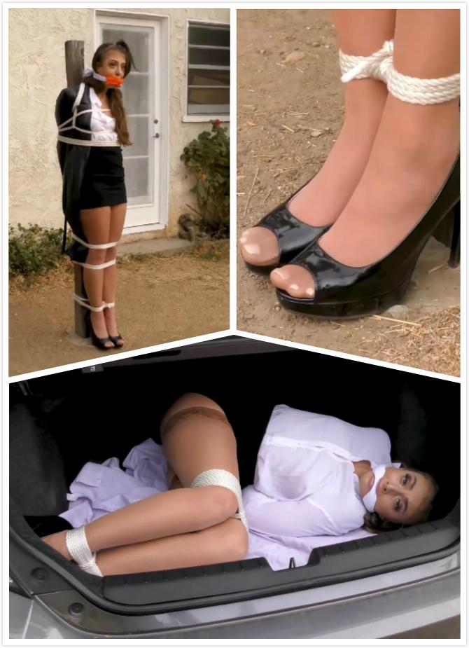 Bondage Betrayal - Alternate Camera Edits - Part Two - Gia Derza - MP4 再来一个！使用第二款相机版本，从新的角度享受这一激动人心的功能！贾德萨被一个名叫“保罗”的神秘特工抓住了。随着故事的继续，贾被运送到郊区，在那里她的奴役折磨仍在继续。她穿着短裙、白衬衫、长袜和高跟鞋，塞满了球，被绑在汽车后备箱里。她通过她的花言巧语恳求被放开，但保罗没有听她的。看着她在绳子上扭动和扭动，德扎女士在后备箱里关了一会儿。然后，当她的手被绑在她前面，当她的手被拴在一辆缓慢行驶的汽车后面时，她被迫跟在后面时，她的蒙面饲养员会带她出来玩更多的恶作剧。然后，Gia又被束缚在一个经典的位置上，放在汽车后座上，她开车穿过一个郊区街区，继续驶向她的最终目的地：被拍卖给出价最高的人！Encore! Enjoy this thrilling feature from a new angle with the 2nd camera version! Gia Derza has been nabbed by a mysterious operative known as"Paul." As the story continues, Gia is transported to the suburbs where her bondage ordeal continues. Dressed up in a short skirt, white blouse, stockings and high heels, she's ballgagged and tied up in the trunk of a car. She pleads through her gag to be let go, but Paul isn't listening to her. After watching her wriggle and twist against the ropes, Ms. Derza is closed in the trunk for a while. Then her masked keeper brings her out for more wicked fun when her hands are tied in front of her and she's compelled to follow when her hands are leashed to the back of a slow-moving car. Then Gia is bound in a classic position again and put in to the back seat of the car where she's driven through a suburban neighborhood and continuing on to her final destination: to be auctioned off to the highest bidder!<span style='color:#b0b0b0;'>[隐藏文字，购买后可见]</span>
