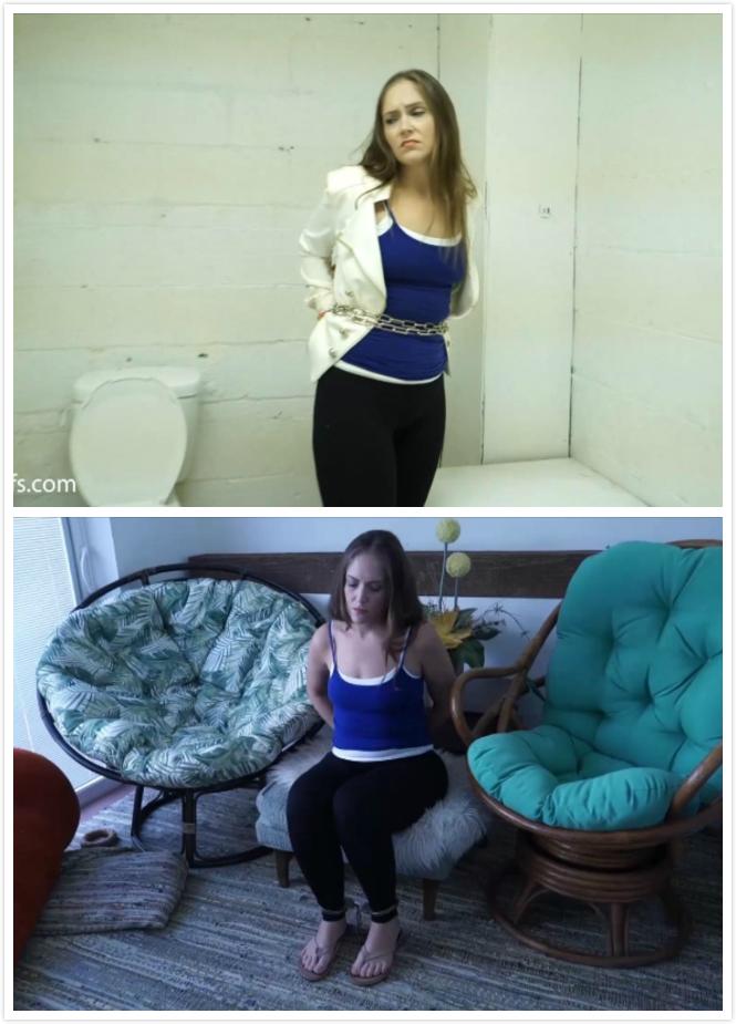 Rachel arrested at home by bounty hunter  当赏金猎人来到瑞秋家时，瑞秋试图躲开他，但她被抓住并被铐上了手铐。Rachel tries to hide from a bounty hunter when he comes to her house, but she gets caught and cuffed.<span style='color:#b0b0b0;'>[隐藏文字，购买后可见]</span>