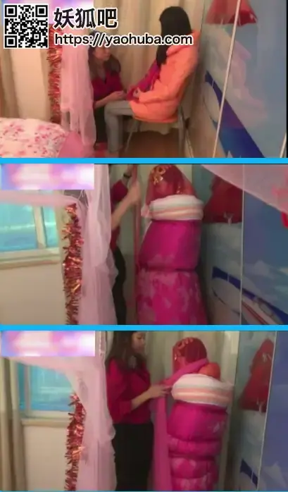 中华传统民族服饰-绑架女同学（是一家以棉被全包为主题的工作室） 中华传统民族服饰-绑架女同学<br>创作：中华传统民族服饰原创作品<br>描述;中华传统民族服饰-绑架女同学,丝巾棉被绑架女同学