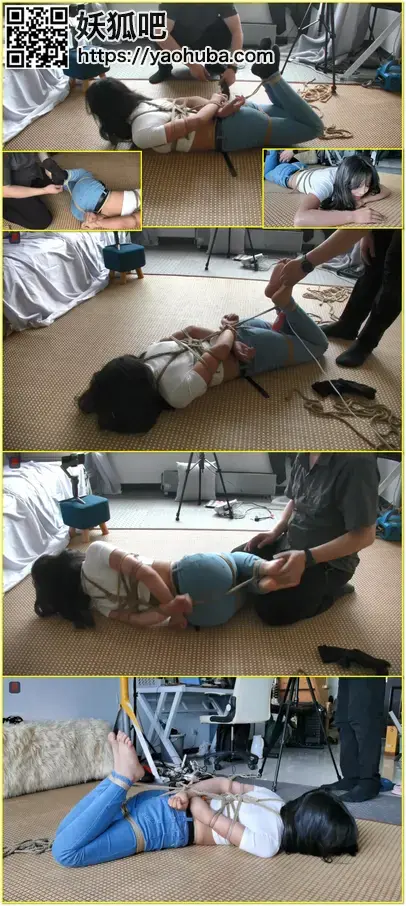 娃娃脏棉袜、紧身九分牛仔裤，捆绑游戏第二集，驷马捆绑，鞭打，虐足，股绳固定棒强制震，不愿脱袜的小LUOLI，各种体罚与挣扎  