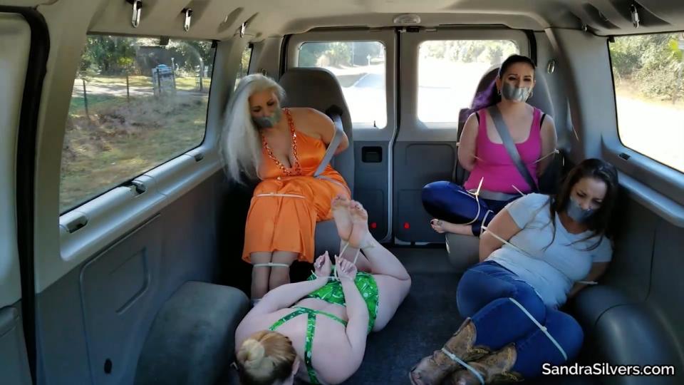2622 Sandra, Caroline, Lisa &amp; Constance - Variety Pack Van Ride! An order had come in for a variety pack. An interesting array to suit all tastes, to intrigue and delight, and satisfy the desires of any connoisseur of delectable damsels… So the contractor’s cargo van sped out on a Friday morning to work its way around town - to meticulously pick out the perfect MILFs for order fulfillment and weekend delivery - armed with packets of industrial size zipties and a roll of duct tape. The professional purveyor of purloined pretties had worked his magic and secured a 2 ton truck load ready to go. A curvaceous country cutie in cowgirl boots, brunette locks flowing over white tee-shirt over ripped denim jeans had been first, followed by a retro black haired beauty fresh out of a yoga class, her feet still bare from the gym workout, under spandex leggings and a sports vest, captured cross-legged. Driving past a backyard pool he’d spotted a blonde babe in her bathing suit, hair in a bun, and tossed her swimsuit-ed ass onto the vehicle’s carpeted floor in a cabled hog tie. The prize of the ride; a silver haired MILF socialite in jeweled satin dress and stilettos. She sits on a rear swivel seat, huge breasts jiggling in her struggles, ankles demurely clamped together in their ziptie bondage. A great days work done; with 4 duct tape gagged gals bound in the back, the van heads back to the warehouse for packing and distribution…<br><span style='color:#b0b0b0;'>[隐藏文字，购买后可见]</span>