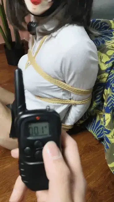 33伪娘管少再次被小猫咪反杀，不小心被锁上电击项圈，嘴里被塞入穿了一天的丝袜，只能任其摆布了...就像个小宠物一样，被迫穿上丝袜制服，接着被绑起来被戴上同样的5个[不可描述]的震动训练器，她还不过瘾， 