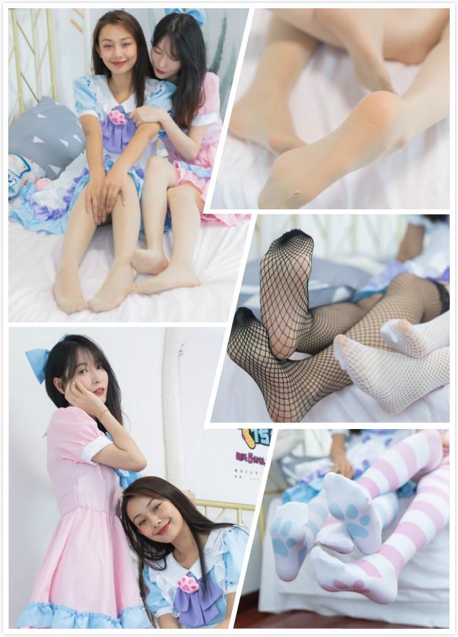 物恋传媒812期：猫耳&amp;岚岚-夏日星光（肉丝、粉白和蓝白过膝棉袜、过膝黑色和白色网袜、黑色和白色蕾丝中筒短袜）4K 主题：肉丝（脚尖加固款）、粉白和蓝白过膝棉袜、过膝黑色和白色网袜、黑色和白色蕾丝中筒短袜<br>购买地址<span style='color:#b0b0b0;'>[隐藏文字，购买后可见]</span><br>本系列模特均为在校大学生或刚步入社会的白领等纯情女孩组成，并一贯秉承公道的价格。质量绝非那些由KTV女冒充的模特可比。性价比最高