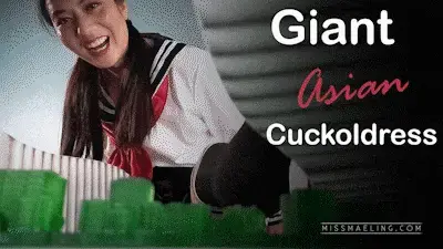 Miss Mae Ling - Giant Asian Cuckoldress Giantess Mae Ling laughs at how tiny this town she stumbled upon is so small. It doesn't even compare to her wedges. She laughs at how the town of white people who thought the giant Asians would leave them alone - but no, they're back. Begging to be spared, she makes them worship her shoes and giant feet, her perfect soles and toes. Do well and she won't crush you. But hang tight, she's going to bring her boyfriend over to have sex and who knows if the town would survive that. She picks a few tiny women to join in on the fun and to place them on his balls - maybe they'll just be soaked in his cum.<br><br> <span style='color:#b0b0b0;'>[隐藏文字，购买后可见]</span>