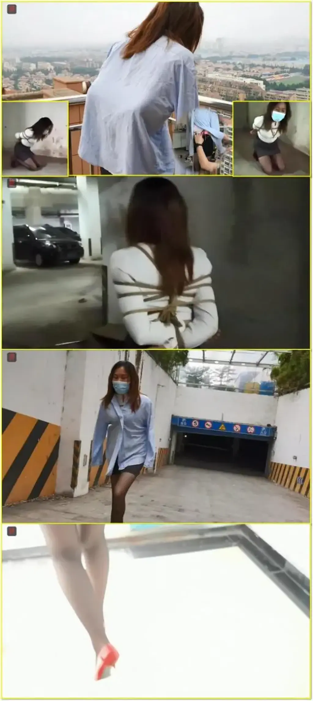 腿精女老师的另类兼职，清浅OL黑丝户外TJ下集：TT塞入、户外行走、停车场冒险、跪姿TJ，绳奴训练升级课程 Qingqian's outdoor training continues with toy insertion, outdoor walking, a parking-lot adventure, kneeling training, and an upgraded rope-slave training course.