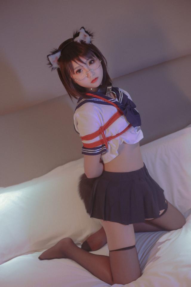 是青水 《猫耳调教》 写真集 - 是青水 《猫耳调教》 写真集 [日式反绑,丝袜,学生（水手服）,胸缚,长筒袜,中国女孩]