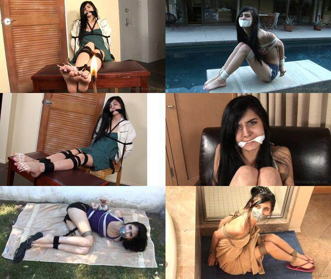 HH-36 - The Crazy Life Of A Babysitter <span style='color:#b0b0b0;'>[隐藏文字，购买后可见]</span><br><br>Interviewed for a documentary about the American work, babysitter Jade Salerno talks about all the fun times she's had as a babysitter. When she casually mentions that the kids she sits sometimes even tie her up, the interviewer eagerly asks for more. Little does she realize just how many times cute and naive Jade has been tricked into being trussed up!<br><br>Here are just five instances!<br><br>Like most tiny girls, Jade has cold feet, but she didn't appreciate the way her charges threatened to warm them up! Tied to a chair and gagged with a black cleave, Jade writhed and spluttered after her feet were roped onto a piano bench and ten matches were cunningly attached to her toes with thin cord! As a lit match moved alarmingly close, Jade's eyes widened -- she knew that they'd never really torch her toes, but...<br><br>Conscientious Jade was just trying to be helpful, but all she got for her efforts was an ingeniously applied pattern of rope that left her helpless! Jade's indignant murmurs were muffled by the cloth tied between her lips while she twisted against the bonds that turned her into a humiliated barefoot ball!<br><br>A nature-lover trying to enjoy greenery in the backyard, Jade was blitzed and bound with a variety of rope! Her captors silenced the surprised babysitter with tape, then watched as Jade struggled on the ground in an attempt to free herself from an awkward restraint that was punctuated by ropes linking her waist to her ankles!<br><br>Jade was looking forward to taking a swim in the pool, but all she could do was gaze on the water from her poolside perch after she was tricked into tied and tape-gagged captivity!<br><br>Even the bathroom was not safe for a bondage-prone babysitter, as Jade discovered when she was grabbed while preparing to take a shower! Trussed up in her towel, lips sealed with tape, Jade rolled around on the tile floor until she was naked and exhausted!