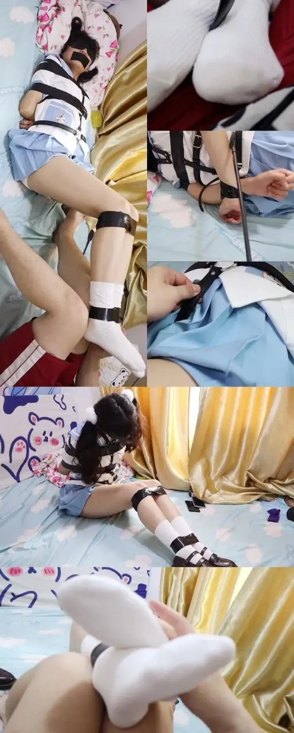 【荷仙少女】胶带束缚中的灵 白棉袜与胶带与鞭子与极度怕痒的挣扎少女，最终还是败给了白棉袜 【荷仙少女】胶带与与拘束带的束缚中的灵 白棉袜与胶带与鞭子与极度怕痒的呻吟挣扎少女<br>若灵妹妹 你的脚放到哪里啦！<br>解压码HXSN<br>交友攻略购作品截图足够可直接兑换<br>2629810035
