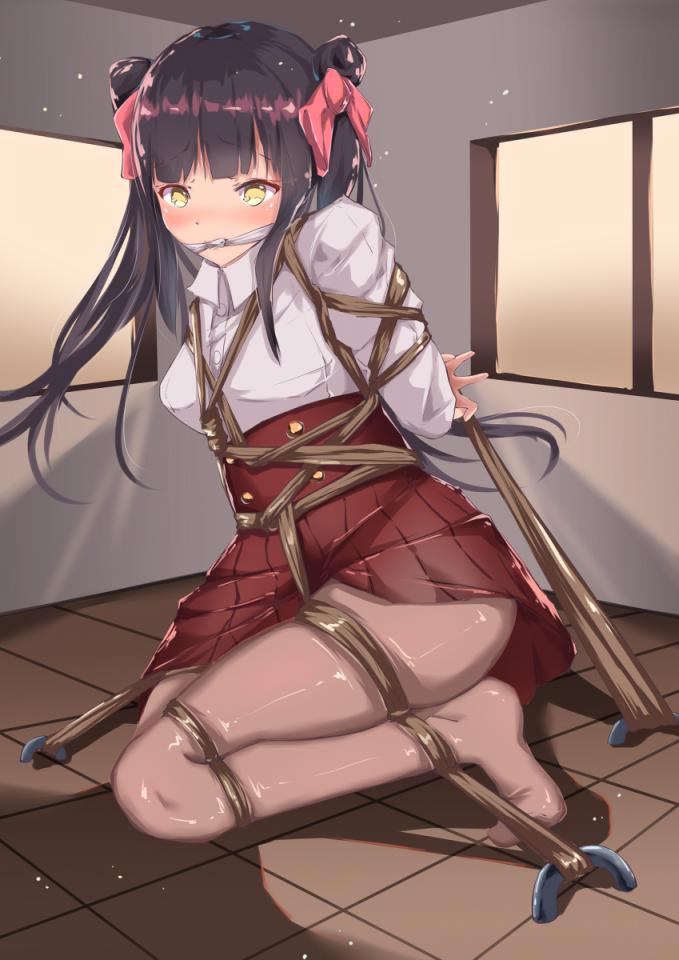 动漫捆绑 [Gag,Grey pantyhose,Japanese Anime,Miko clothing]