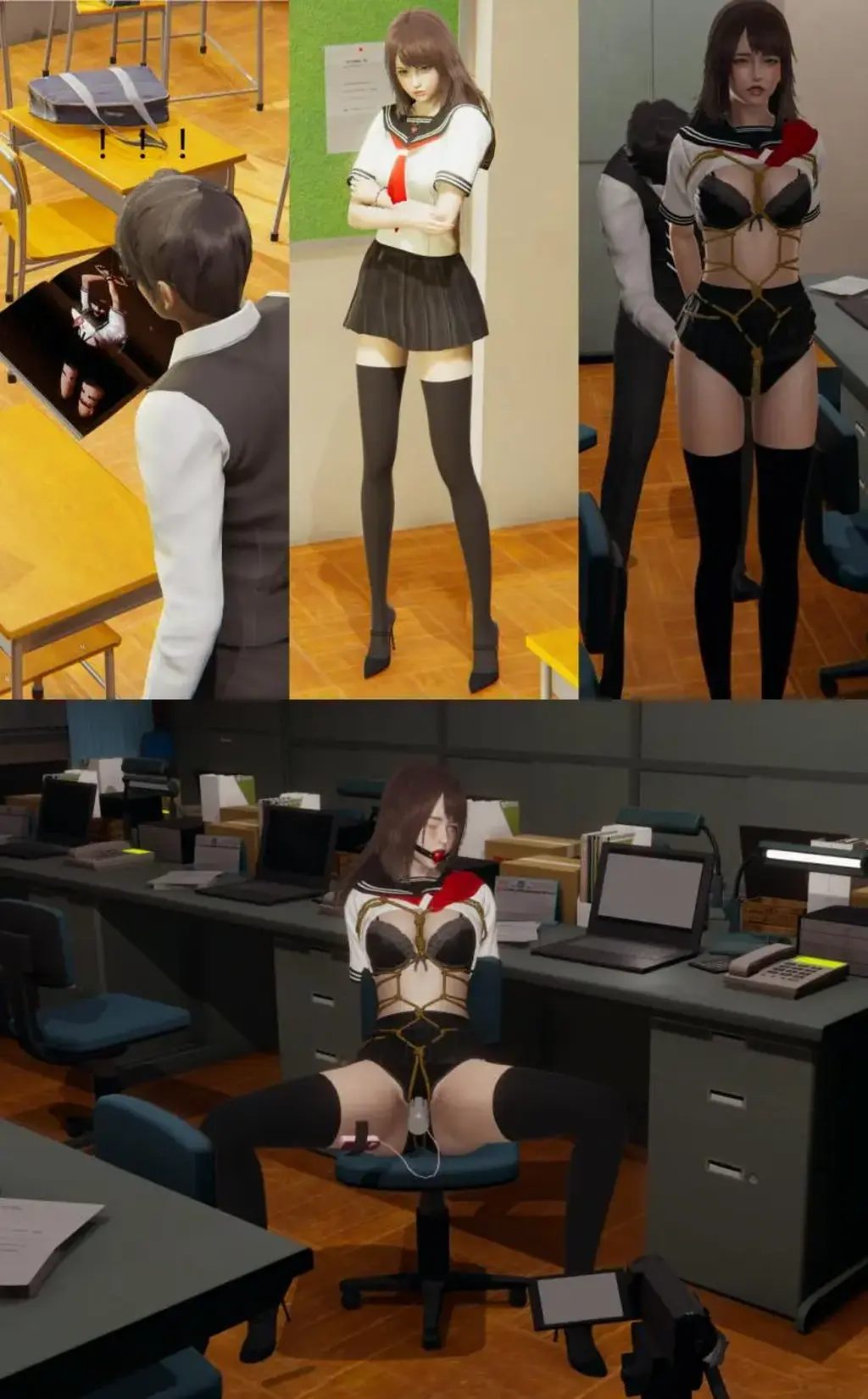  [Takate Kote (Chinese wuhua),Pantyhose,Sailor suit,Tortoise shell tie,Gag,High heel,Breast bondage,Japanese Anime,Stockings,3D CG,Chinese Female,Chinese Anime,story rich,Vibrator]
