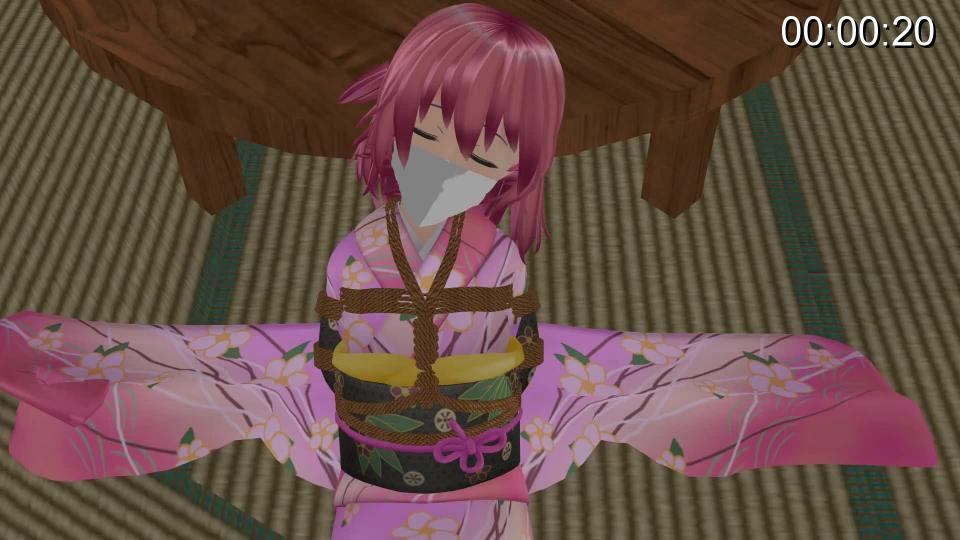 幽幽子被灵梦绑架 自制东方紧缚mmd，虽然工作量不大，但还是收一下钻石吧<br>剧情：幽幽子换上新买的和服，前往神社蹭饭，结果被穷疯了的灵梦绑起来关在屋里，准备凭此向紫妈索要一大笔票子。幽幽子奋力挣扎也无法挣脱，逐渐陷入绝望……最后紫妈能识破灵梦的阴谋，及时前来营救被困的幽幽子吗？<br><br><br><br>我只能说希腊奶。