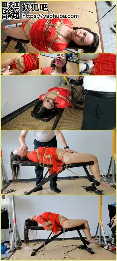 穿了等于没穿，堵了照样扰民系列：菲菲红纱睡衣丁字裤仰面缚虐，重度游戏又巅峰——各种封堵、鞭打、虐如、虐因、金属虐如工具试用、挑逗、强高，重度蹂躏，高分贝惨叫捂都捂不住！ An adult submissive in red gauze sleepwear and a thong undergoes severe gagging, whipping, metal-tool play, teasing, forced orgasm, and intense restraint.