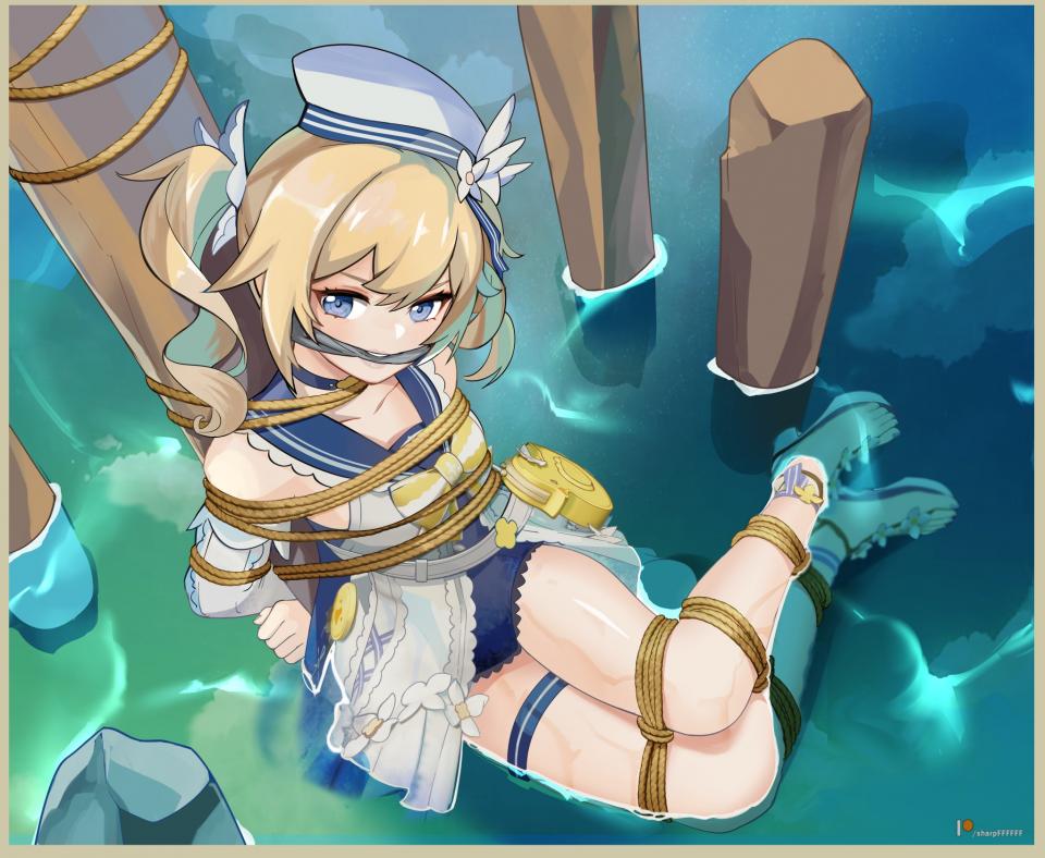 Barbara (Summer) Genshin's very tame swimsuits.... Ah well~ SharpFFFFFF  Damsel in Distress genre art and other nsfw themes. - 自购赞助：https://www.patreon.com/sharpFFFFFF/posts