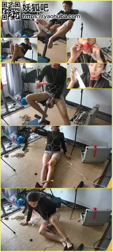 学生奴瑾瑜的奴性训练课：黑裙灰丝OL风，自缚、自虐，丝袜破坏、原味自堵、棒棒自嗨、刺轮痒虐、新增滴蜡训练课程  