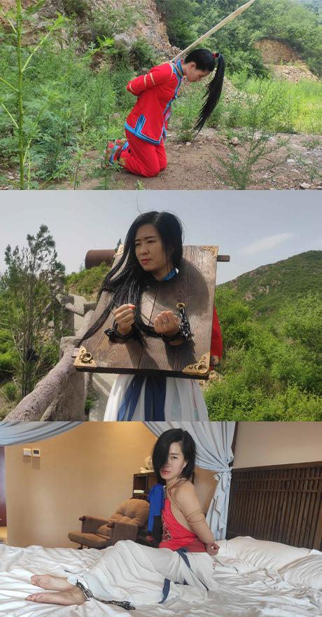 秋游太行 私人女囚放风记 户外大作 红罪衣囚裙 木枷脚镣 五花大绑 亡命牌 鞭打 死刑绑上刑场  性感肚兜 等等超级享受 秋高气爽 押着私人女囚太行一游 红罪衣木枷脚镣暴露在光天化日之下，铁链叮铛声中给私人女囚极致的羞辱感 五花大绑 柱绑鞭打 死刑绑亡命牌上刑场 性感肚兜等等 超级兴奋享受<br>夜未央工作室 欢迎定拍 诚邀绳模小姐姐合作：QQ 3295833913<br>