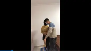 刚绑好的户外尝试 户外尝试，刚绑好就因口球太大，失败了