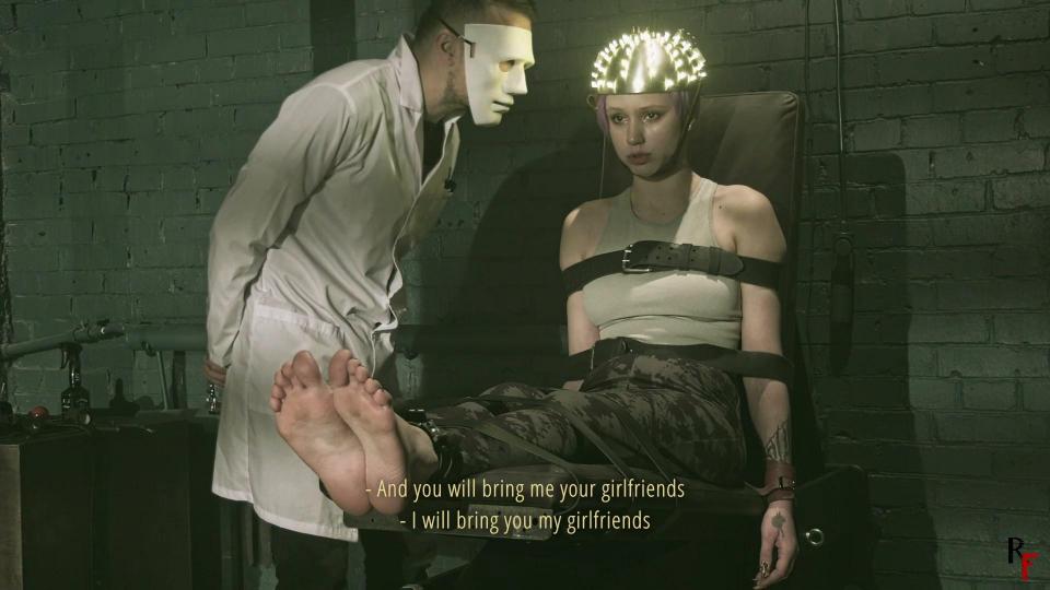 Psy Helmet - The story how Mad Doc made Astrid his tickle toy (FULL HD MP4) English subtitles are included<br><br>This story begins with a curious Astrid etered a mysterious room on an abandoned building and stumbled upon a strange environment. She saw a large, semi-dark room where a strange bench stood in the middle. Among other things, there was a hairbrush on top of it. As Astrid studied her find, a shadow flickered from behind.<br>"Damn, it looks like I'm not alone here", thought the beauty.<br>"Who's here? Hey!", Astrid called out. But nobody responded. "Maybe it was just a mouse?", she thought, but just in case she went to check. Finding no one, she turned around and at the very moment a stranger in scrubs attacked her...<br><br>Astrid found herself tied to the bench she discovered a few minutes ago. The mad doctor took off Astrid's shoes and socks and tickled her bare feet.<br>"You nasty pervert!", screamed the disgruntled beauty, writhing and resisting the tickle.<br>"Don't you like tickling, babe?", the doctor asked.<br>"I hate it!", Astrid screamed.<br><br>Astrid resisted tickling her feet in every possible way. Her capturer obviously didn't like that, so he left and returned with a strange device in his hands.<br>"Now you're going to love being tickled ...", he said. The device looked like a helmet with some electronic stuff added. The scientist put it on Astrid's head and turned it on.<br>Astrid instantly felt sparkling impulses penetrating right into her brain, she tried to resist, but in the end the helmet took over her. Astrid's face became calm, her gaze became blank.<br><br>"Now you will obey me," proclaimed the doctor.<br>"Now I will obey you," Astrid muttered back.<br>"You will love tickling now," he said.<br>"I will love tickling now," Astrid repeated.<br><br>Astrid repeated everything the mad scientist had said. When the session ended and the scientist turned off the helmet, Astrid fell resting and regained consciousness, her mood and behavior changed dramatically...<br><br>"Oh hello, who are you?", she asked cheerfully.<br>"I am your friend," the scientist replied.<br>"Wow, cool!" Astrid exclaimed.<br>"What about tickling?", the scientist asked.<br>"Come on!", she replied readily.<br><br>The crazy scientist began to tickle Astrid's bare feet and she laughed happily, it seems now she really liked it. Unlike the last time, Astrid laughed and smiled, and also asked him not to stop.<br>Subsequently, having played enough with Astrid, the mad doc invited her to bring her friend there to tickle her together. Astrid gladly agreed. The call began, and Leya picked up the phone and, suspecting nothing, agreed to come at Astrid's invitation to a "party". Until she arrived, the scientist and his new toy was going to prepare for the meeting….<br>To be continued. Enjoy!<br><br>Astrid is open to custom clips. Feel free to drop us a mail!<br><br>Here're more clips with Astrid:<br>Astrid shows her sexy feet (FULL HD MP4)<br>Astrid's predicament - Bastinado dice game (FULL HD MP4)<br>Barefoot Astrid is tightly wrapped with film and tape (FULL HD MP4)<br>Corrective measures and punishments for Astrid, the difficult teenager (FULL HD MP4)<br>Agent Astrid blew a mission and got into bastinado trap - Suspended and caned (FULL HD MP4)<br>Astrid - One hour of feet tickling (FULL HD MP4)<br>Astrid is tied on a chair and drools through ballgag (FULL HD MP4)<br>Astrid in the bastinado trap (FULL HD MP4)<br><br><span style='color:#b0b0b0;'>[隐藏文字，购买后可见]</span>