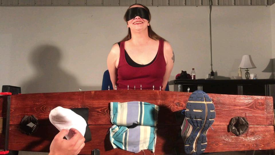 TheStocksStudio - Kristy's First Time In The Stocks pt.1 Here is another first time mature women taking on the stocks. Kristy is a mature woman who contacted me wanting to get into the tickling and foot fetish world. So I recommended she give the stocks a try. Kristy has very wrinkly size 9 feet. She is moderately ticklish but still very fun to tickle. I notice she tries to hold back and keep her composure. She starts off with her feet in gym shoes with white socks and nylons under her socks. I told her to lotion her feet early in the morning and to wear all those layers until I took them off during the shoot. <br><br>This is just the first part of the ticklish mature women in stocks and she is only tickled on her nylon feet in this clip. Mostly shoe removal with sock and nylon foot tickling. Keep an eye out for part two where her toes are tied back. Enjoy!