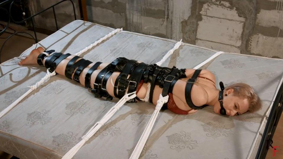 RussianFetish: Lоng tight bоndаgе sеssiоn fоr Аstrid (FULL НD МР4) By John. Made by request<br><br>This clip has three scenes with Astrid in very tight bondage. I'd like to say in advance that Astrid was completely exhausted after this shoot. Ropes and straps tightened her body and it was very difficult for her to move and breathe, it was a real challenge for her.<br><br>Scene 1 - Astrid is tied up in a chair. Leather straps were used as a fixation, a lot of leather straps. Astrid is sitting on the chair. Her hands are in an armbinder, her whole body is pulled by a lot of straps. She has the biggest gag in her mouth, oh yes, she is a gag queen. I shoot her on camera and watch her condition at the same time.  She's doing great, but I can feel how hard it is for her.<br><br>Scene 2 - Astrid is tied to a pole. In this scene, Astrid is in her underwear and is very tightly tied to the post with plenty of ropes. Its fixation is made in such a way that the babe has to stand on her toes. At first, her mouth is wrapped around by rope, after that, a ball gag is inserted.<br><br>Scene 3 - Astrid is lying on the bed, tightly strapped down. As in the first scene, Astrid's bondage consists of straps and armbinder, but she is also drawn by ropes to the bed and has her mouth gagged. The babe is completely immobilized. Such bondage empties her strength very fast. She is completely helpless and struggles.<br><br>If you like tight bondage with a lot of ropes or straps, then this clip is definitely for you. Enjoy!<br> Category: BONDAGE<br>Related Categories: ROPE BONDAGE, STRUGGLING, BALLGAGGED, WIDE TIGHT BELTS, BONDAGE DEVICE.<br>Keywords: astrid, custom clip by john, m/f bondage, young girl next door, no nudity, lingerie, chairtie, armbinder, leather straps, pole tie, huge ballgag, struggles, barefoot, tight bondage long clip. <br><br><span style='color:#b0b0b0;'>[隐藏文字，购买后可见]</span>