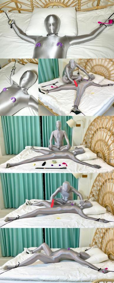 [爱丝袜の凌风姐姐]——银色催眠师(下)——大字绑床超嗨玩虐 这是旧片转号，已经和管理人员沟通过获得许可，请审核予以放行，谢谢~。<br>为了方便大家挑选购买凌风的原创，我们启用了新的原创账号。<br>旧账号今后只用来发布zentai搬运内容。<br>请诸位悉知，及时关注我们的新账号，并及时从我们的旧账号下载已购买的凌风系列原创视频。<br>为补偿错过下载的用户，此部旧视频，由原价17钻变更为15钻。<br>给各位带来诸多不便，请海涵。<br><br><br><br><br>剧情简介：恋物癖女孩凌风，在新年当天，收到了神秘催眠师寄来的包裹，从拆开包裹，到一步步被催眠师催眠控制，最后被绑在床上无情的玩弄......<br><br>上集:<br>凌风喜欢在晚上偷偷穿着zentai和风衣出门玩外出play，又是一个偷偷玩外出play的晚上，<br>回了家，凌风依然意犹未尽，她回味着刚才走在大街上，自己在zentai包裹下的性感身材，被男人们集体视歼意淫的那种精神块感。<br>回味着回味着，她的恋物瘾就犯了，秘密花园不由自主的就湿了起来。<br>于是她便穿着zentai和高跟鞋在家里各种搔首弄姿，用小跳D自嗨着，很是一副淫娃的上头相。<br>自嗨过后坐在沙发上自拍了一会，一边玩手机一边挑鞋，准备起身去洗澡时，发现身边凭空多了神秘的盒子。<br>扎着丝带的盒子看上去像是一只礼物盒，是一位自称是银色催眠师的人送给她的新年礼物。<br>盒子里有一件银色zentai   一件银色丝绸风衣   一封银色催眠师的神秘来信   召唤银色催眠师的卡片。<br>迫不及待的她穿上了银色丝绸风衣，隔着风衣抚摸着自己，开心的不得了。<br>看着手里的召唤卡，凌风对神秘的银色催眠师很是期待，却不知这正是银色催眠师的一场阴谋……<br><br>中集：<br>大胆的凌风准备召唤神秘的银色催眠师，看看他究竟是何方神圣。<br>她坐在床上换好了银色zentai，丝滑的触感和迷人奢华的光泽，让凌风忍不住自摸了一番。<br>自嗨后，她穿上了丝绸风衣，提上高跟鞋，并且戴上了白色丝绸手套，准备一会好好地挑逗一下催眠师。<br>然后她用召唤卡召唤了银色催眠师……<br>银色催眠师登场，一个同样穿着银色zentai的人靠法术幻影移形，突然出现在凌风的背后，把她吓了一跳。<br>银色催眠师盘坐着一动不动，凌风调皮的用她的白色丝绸手套挑逗着银色催眠师……<br>终于银色催眠师被凌风挑逗的欲火焚身，两个人在床上开启了一场翻云覆雨的zentai恋物play……<br>各种姿势 各种体位 各种器具 各种抚摸揉搓 虐阴扇比比 捂嘴ZX 骑脸绝闷ZX 嗡嗡棒强高……<br>翻云覆雨后的凌风，放松了警惕，被银色催眠师用雪花项链进行催眠，晕倒在床上。<br><br>下集：(本集)<br>醒来的凌风，发现自己中了催眠术，四肢动弹不得。<br>只能眼睁睁的看着催眠师在床上给自己来了个结结实实的大字绑。<br>凌风哪里会知道，等待着她的，会是疯狂又无情的折磨……<br>催眠师露出了邪恶的面目，拿出各种器具，用各种玩法狠狠地玩弄凌风。<br>最后催眠师施展法术凭空离开了，留下被绑在床上的凌风独自一人，裆部还抵着嗡嗡棒……<br>凌风在阵阵强高的折磨中大声呼救，却徒劳无功。<br>多次的高朝将她的体力透支，身体一阵抽搐之后，便昏了过去……<br><br>PS：头像下面点点关注，可及时接收“凌风姐姐”新发布原创片的站内提醒，永远不迷路。