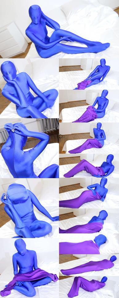 [W’sH]——Natasha女神——宝石蓝zentai——头套上锁+光泽紫色睡袋拘束play 娜塔莎身穿宝石蓝色荧光zentai，戴上了头套.<br>当她在卧室里自己玩的正嗨之时，突然发现自己背后有人来了。<br>还没来得及摘下头套，就被坏人在后面拉链上上了一把小锁。<br>坏人还丢给娜塔莎一个光泽布做的睡袋，强迫娜塔莎钻进去，谁知正合娜塔莎的恋物癖。<br>她竟自己扯开光泽睡袋钻了进去，快乐的享受起了双层包裹的幸福触感。<br>好一个娜塔莎！长得那么高冷！没想到原来是个渴望二重包裹紧致丝滑的小淫娃！<br><br>女神Natasha：工作室最出色的一位模特，高冷端庄的脸蛋儿，魔鬼般的身材。<br><br><br>注：<br>W'sH 工作室<br>专注于zentai、紧身衣、spandex、丝滑光泽衣物、乳胶、睡袋、捆绑、锁链……等一系列恋物拍摄。<br>清一色欧美模特，高颜值，好身材。<br>单女、女女、三女应有尽有，各种玩法层出不穷。<br>拍摄手法极具艺术性，作品极具收藏价值。<br><br>注：<br>已取得W'sH工作室的代发授权，并已提交给管理员。<br><br>注：<br>价格我已协调W'sH，给中国的粉丝们争取了能够接受的价格。<br>若是还觉得贵，请自行参考C4S上的价格。<br><br>注：<br>很抱歉，不支持定拍。<br>可私信提出建议，我会帮助转达。