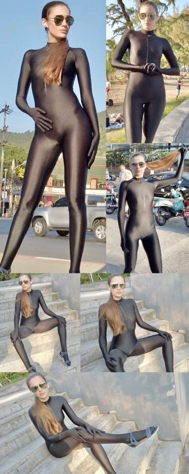 [W’sH]——Natasha女神——黑zentai——zentai羞耻外出(泰国度假街头漫步) 万光明媚的下午，娜塔莎女神身穿黑色光泽zentai漫步在泰国街头。<br>即使带着墨镜，也挡不住她的魅力。<br>雪白的皮肤，棕色的长发，阳光下被zentai包裹着的闪闪发光的曼妙身材！！！！<br>什么叫回头率百分百？这就是！<br>娜塔莎一边走着，吸引着路人纷纷侧目，就连个女朋友说话的小哥都回了头！！<br>顶着一张天花板颜值的脸，在街头展示着被zentai包裹着，泛着光泽的身体。<br>享受着路人的视奸，羞耻又刺激，还要装作若无其事的样子……<br>反差女神娜塔莎嘴角洋溢着满足的笑容，啧啧，估计她心里早就爽的一塌糊涂了吧……<br><br>女神Natasha：工作室最出色的一位模特，高冷端庄的脸蛋儿，魔鬼般的身材。<br><br><br>注：<br>W'sH 工作室<br>专注于zentai、紧身衣、spandex、丝滑光泽衣物、乳胶、睡袋、捆绑、锁链……等一系列恋物拍摄。<br>清一色欧美模特，高颜值，好身材。<br>单女、女女、三女应有尽有，各种玩法层出不穷。<br>拍摄手法极具艺术性，作品极具收藏价值。<br><br>注：<br>已取得W'sH工作室的代发授权，并已提交给管理员。<br><br>注：<br>价格我已协调W'sH，给中国的粉丝们争取了能够接受的价格。<br>若是还觉得贵，请自行参考C4S上的价格。<br><br>注：<br>很抱歉，不支持定拍。<br>可私信提出建议，我会帮助转达。