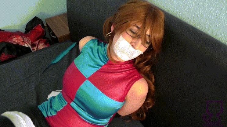 Android 21's bondage ecstasy Original Damsel: Android 21<br><br>The model is over 21. Dont post or upload our video some where else or we´ll go for legal consequences!<br><br>Android 21 was working on a new invention and enjoyed some sweets to keep her appetite under control... To bad she ran out of sweets!!!<br><br>She instantly rushed to get new sweets, but she failed... No sweets in her Lab... She colapsed on the floor... And short time late she woke up with her Evil personality! Who has also a weakness for sweets... And self bondage!!! <br><br>She decided to get some sweets! And then have a nice self bondage session with one of her dirty socks, microfoam tape and a rolle of electrical tape! After enjoying her little session with a lot of pleasure. She decided it was finaly enough and she wants to get rid of her bindings... Sadly another Scientist got into her Lab and had other plans for her...<br><br>Video includes: Microfoamgag, sock stuffgag, plastergag, self gagging, on screen gagging, on screen tieing, self bondage, struggling, moaning, gagtalk, Damsel enjoys her situation, gag removed, re gagged, boots, feet, heavy tied, hogtied, hands taped, tickling, escape<br><br>Video Length: 25:59 Minutes