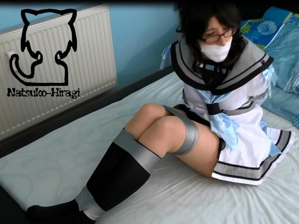 Video This Schoolgirl wants to be tied up Original Damsel: Hiyoko<br><br>The model is over 21. Dont post or upload our video some where else or we´ll go for legal consequences!<br><br>Hiyoko is enjoying her day at home with her boyfriend Shusuke who's playing video games. Hiyoko gots bored so she decides to ask him if he wants to tie her up... He refuse and thats the point she decides to do it on her own!!!<br><br>Video includes: Tape bondage, self bondage, stuffgag, tapegag, moaning, struggling, on screen tieing, on screen gagging, self gagging, socked feet<br><br>Video Length: 8:46 Minutes