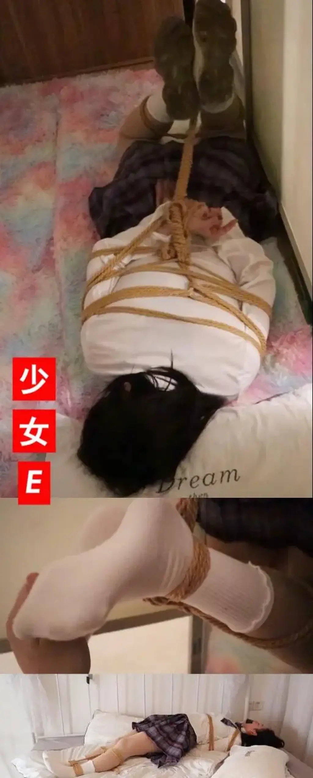 【荷约】来看力量JK女生的捆绑挣脱TK吧 无论是捆扔床上还是扔在壁橱里结果都是一样可爱得呻吟 力量型女生在这里还是蛮少见 头一次用运动鞋搭配JK格裙来回翻滚<br>应该这样比较适合力量型女生吧但声音呻吟却具有极大的反差感 <br>无论是挠TK还是捆绑好扔在那里自己挣扎都是一样的好听娇柔<br> 真是具有反差感的女生呀<br>脱下运动鞋露出白棉袜把玩E小姐的时候还是没忍住 <br>接收支持伙伴的妖狐私信解压码  