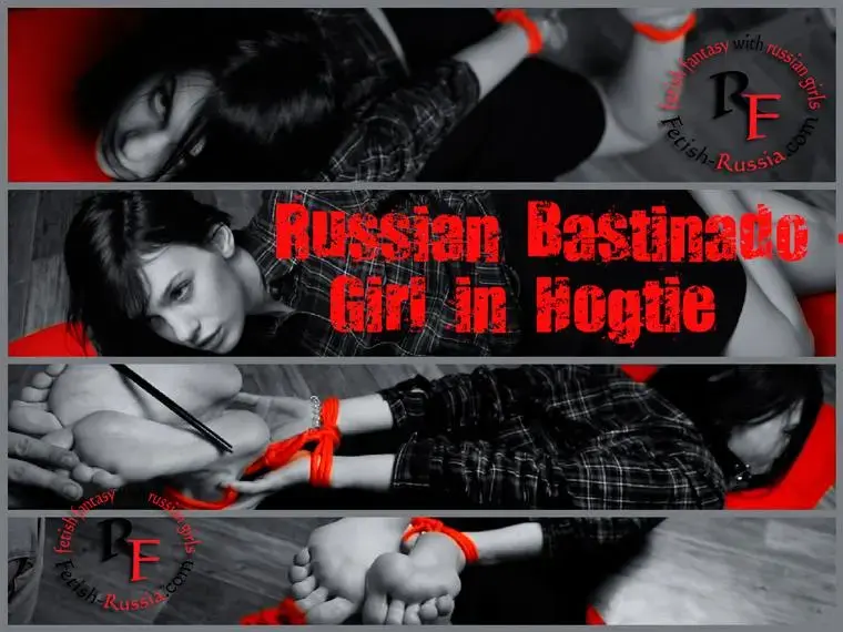 Russian Bastinado - Girl In Hogtie Bondage Name: Serafima<br>Age: 19 y.o.<br>Height: 170 cm<br>Feature: naughty<br>Foot Size - 37<br><br>To your attention is bastinado clip with a Russian girl Serafima.<br>Young and sensitive - it's a pleasure to touch her feet, and especially to spank them. Beautiful bends, toes are beckoning to them - so I tied her in a pose hogtie and gagged her to show top view and the charm of a beautiful female feet spanking!<br>Enjoy