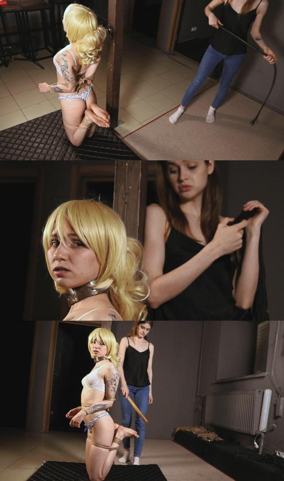 Bondagio: Raising a slave from an ordinary girl with help of pain We are open to film videos based on your ideas. Feel free contact us.<br><br>In this video, Olivia is raising a girl who will have to become her slave. She teaches Bramble to endure pain so that later she can enjoy it. Olivia is demanding of her bottom, she makes her count the strokes, and say "I love you, Olivia".Olivia gradually increases the intensity of the blows, especially leaning on the flogger and the whip. Bramble is fixed in a steel collar, which is bolted to the post. Her legs are tied in such a way that she is on her knees and cannot straighten her legs. The elbows are tied behind the back, and the wrists are tied in front. If Olivia decides not to untie Bramble, she will remain in this position, she will not be able to do anything about it. Total helplessness and pain are the ingredients for pleasure and excitement for a slave.<br><br>Clips you may also like : <br><br>Close to the limit (HD)<br><br>Alice whipped and pulled over the crotch as well (FHD)<br><br>Bastinado for a girl who was captured and made a slave (FHD)<br><br>Thief is caught and turned into a Slave (FHD)<br><br>Olivia fixed in steel collar & tied, feet trainig (FHD)<br><br>Bastinado for hogtied girl : punishment for failed escape (FHD)<br><br>First time suspended & belly punched Lana (FHD)<br><br>Be my punching bag! (FHD)<br><br>Feet training with helpless Alice (FHD)<br><br>Cruel torment of poor Bramble's navel (FHD)<br><br>Category: BASTINADO<br>Related Categories: SUBMISSIVE / SLAVE TRAINING, FEMALE DOMINATION, BDSM, WHIPPING, BONDAGE.<br>Keywords: whip, neck fetish, girl girl, soles, next door, hogtied, verbal teasing, knee, tattoo, elbows, no nudity, foot training, russian, collar, bramble, olivia, bondage, rope bondage, shibaru, suspension, belts, bedtie, hogtied, tight bondage, strict bondage, bound elbows, struggling, ballgagged, helpless.<br>类别：巴斯蒂纳多<br>相关类别：顺从/奴隶训练、女性统治、BDSM、鞭打、束缚。<br>关键词：鞭子，颈部恋物癖，女孩女孩，鞋底，隔壁，hogtied，russian, 口头戏弄，膝盖，纹身，肘部，不裸露，足部训练，俄罗斯，衣领，荆棘，奥利维亚，束缚，绳索束缚，shibaru，悬挂，腰带，bedtie，hogtied，紧束缚，严格束缚，束缚肘部，挣扎，ballgagged，无助。
