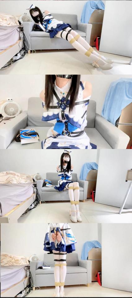 【cos叶子】原神黑发芭芭拉的捆绑挣扎，白丝、封嘴、皮带x绳子 这次也是赞助的服装，第一次拍cos类的视频，是原神的芭芭拉黑发版，怎么有魔法书的加持也挣脱不了这套束缚呀qaq我真的每一次都尽力了……<br>说起来也算是第一次穿白丝，一直以来都没机会穿过。<br>如果想要更多支持叶子可以加入赞助计划或赞助服装喔，叶子会十分感激的~也会有每期精选gif小福利