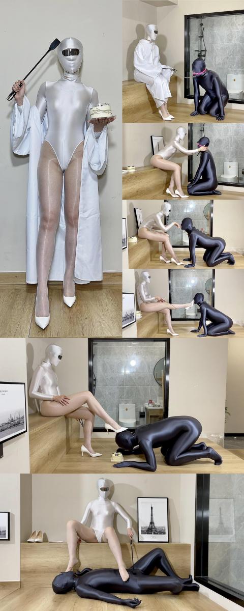 [爱丝袜の凌风姐姐]——贱狗的生日——(性感毒辣白丝女王)+(强迫吃踩烂的葡萄+喝汁+舔鞋)+(强迫吃踩烂的蛋糕+舔脚)+(丝足深喉+皮鞭虐丁) 这次给大家带来一部调教片，知道你们都喜欢看凌风丝袜高跟调教贱狗，安排上！<br><br>贱狗对自己的生日是如此的期待。<br>他觉得生日这天，再怎么样，自己也是小寿星，会被白女王抱在怀里万般宠爱。<br>然而他想多了……迎接他的是新一轮更狠的调教……<br><br>女王凌风特地为了贱狗，换上了贱狗喜欢的性感白色套装，为了给贱狗惊喜，还特意在外面穿了一层白纱袍。<br>女王还为贱狗准备了晶莹剔透的葡萄，还有香甜的蛋糕。<br>她决定在贱狗的生日当天，进一步开发贱狗的奴性。<br>她决定经过这次调教，能让贱狗喜欢上吃自己踩踏过的食物。<br>毕竟性感白高跟和性感白丝脚踩过的东西，有哪条贱狗不想抢着吃呢？<br><br>葡萄喜欢吗？喜欢？那本女王就用高跟鞋给你踩烂！然后你再给本王吃掉！<br>不吃？那就要扇耳光。<br>吃完还要喝干净盘子里的汁水，还要舔干净高跟鞋上的汁水。<br><br>蛋糕喜欢吗？喜欢？那本女王就用白丝美脚给你踩烂！然后你再给本王吃掉！<br>不吃？那就要继续扇耳光。<br>吃完还要舔干净底板上的奶油，还要舔干净女王丝袜脚上的奶油。<br><br>这是多美的一桩差事啊，然而贱狗缺不情愿。<br>他心里是抗拒的，他觉得女王的高跟鞋底和女王的丝袜脚很脏。他心爱的葡萄和蛋糕都被踩烂了。<br>贱狗不情愿地吃着，不情愿的舔着。<br><br>贱狗的态度，终于惹恼了女王，她决定狠狠地出手，收拾这条烂狗。<br>她命令贱狗躺下，一只丝袜脚深喉进贱狗的嘴里，一只脚狂踩贱狗的丁丁，随后一顿狠狠地皮鞭抽打丁丁。<br>最后贱狗被折磨的躺在地板上奄奄一息。<br><br>好的一个生日，贱狗却因为自己给脸不要，让它度过的如此悲惨……<br>这就是让女王扫兴的代价！<br><br><br><br><br>PS：<br>服装：光泽高叉紧身衣(白)   油亮丝袜(白)   漆皮面高跟鞋(白)   纱袍子(白)<br>道具：皮鞭   葡萄   蛋糕