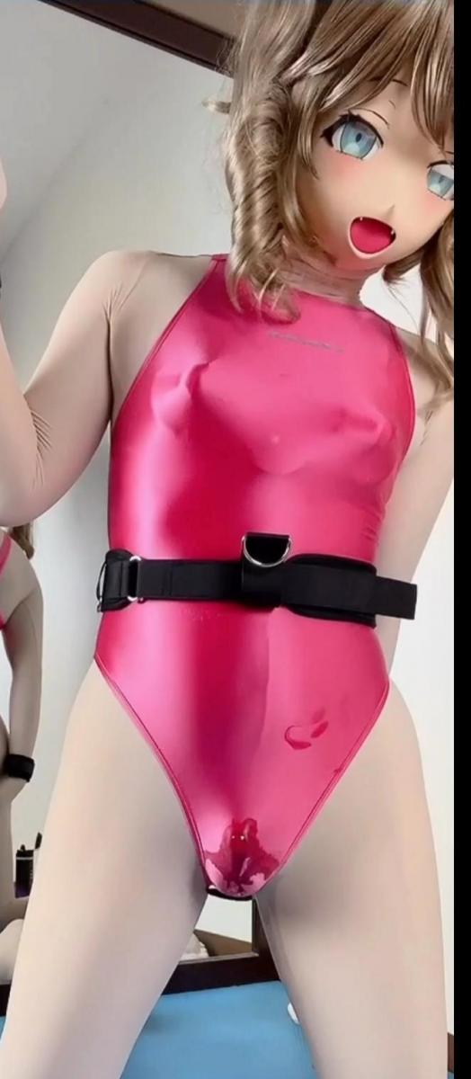 Aug.#26 pink swimsuit Anal Plays Masturbates 久しぶりの一人エッチしました☆ naar<br>1人の体力が限界早くて続けられない(´；ω；`)ｳｩｩ kigurumi