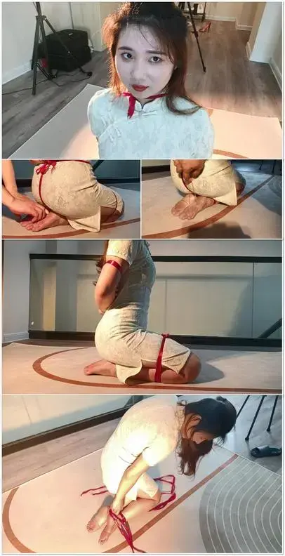 筱慧，温婉女孩的旗袍红绳游戏，曼妙跪缚与嫩足之虐  