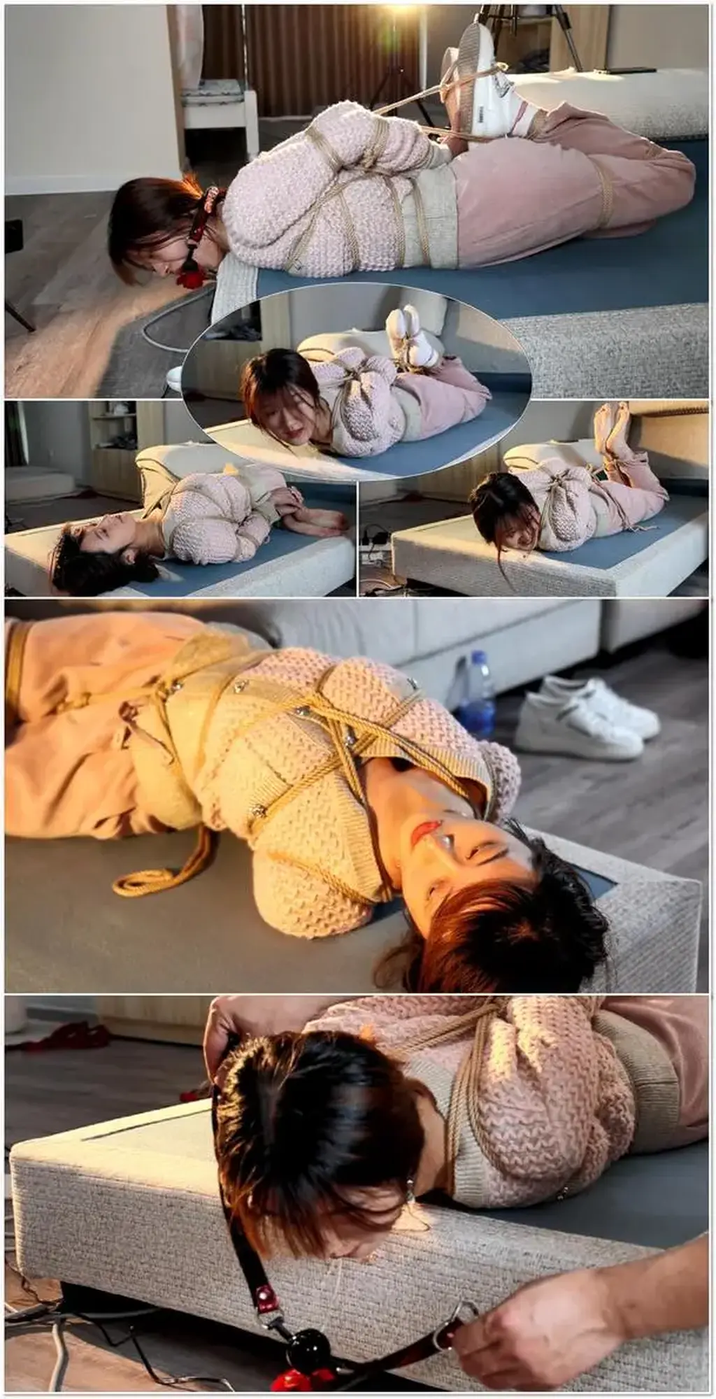 果儿试镜第二季：板鞋白袜、直臂驷马、口球口水收集、腋窝、腰腹、脚心TK，脱鞋高清玩赏白袜脚，美丽女孩的极品反应  