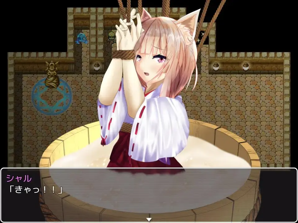 [RJ311138] [ちゃせたの庭] シャルと宝の眠る城～米青液塗れの巫女～  [已更新中文和安卓版本] ===============================================<br>【已经更新了安卓版和中文版，可以重新进入百度云下载了。】<br>===============================================<br>故事梗概：<br>夏尔，一个喜欢冒险的巫女，但是已经没有钱来继续旅程了：<br>但是她听到一个传言，说有一颗昂贵的珠宝深藏在地牢中。<br>她决定潜入地牢去拿宝石。<br><br>关于游戏：<br>这是一款魔塔（MMA）风格的角色扮演游戏，你控制主角查尔。<br>这是一款简单的RPG游戏，游戏时间不超过一小时。<br>10个动画场景。<br><br>◆注意：<br>游戏中有许多jing液泼洒的场景，如果你不喜欢，请当心。<br>==================================<br>主要玩法：jing液糊脸、捆绑、jing液浴、触手、灌肠等（所有的过场都是动态的）<br><br>里面有我的全CG存档，打开即刻开冲<br>==================================<br>第一层压缩zip，内层压缩7z，请自行修改。<br>如何使用：下载完了以后，请将word后缀改成zip后输入密码解压，后面会出现另外一个奇怪后缀的文件，请自己改成7z然后直接解压。<br>不会解压的请百度：如何解压文件；不会修改后缀的请百度：如何修改文件后缀。<br><span style='color:#b0b0b0;'>[隐藏文字，购买后可见]</span>