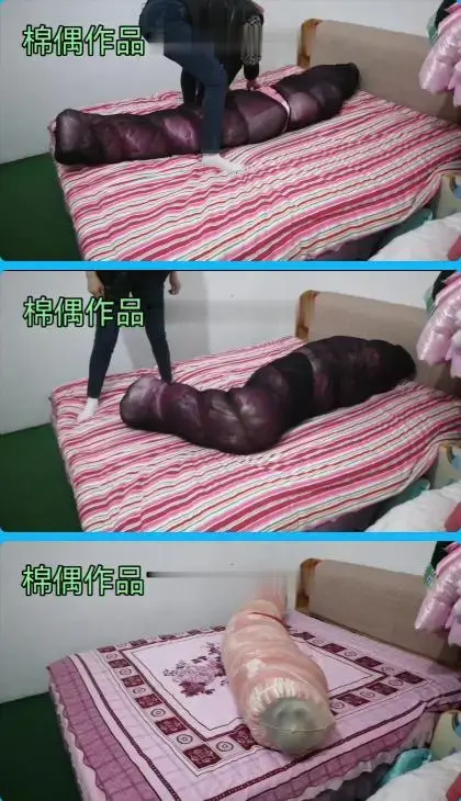 俩床缎被&丝袜全包 俩床缎被&丝袜全包<br>创作：棉偶作品<br>描述;俩床缎被&丝袜全包,棉被玩偶原创，把媳妇多层棉被丝袜全包紧缚调教，喜欢的请大家多多支持一下吧啊