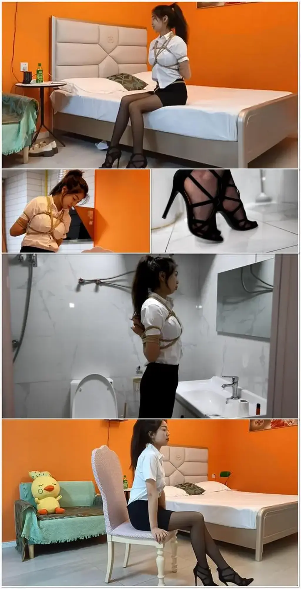 晴子，娇俏嫩OL的酒店之约第一季，黑丝、超高、后观音，绑了一只清清爽爽的小可爱  