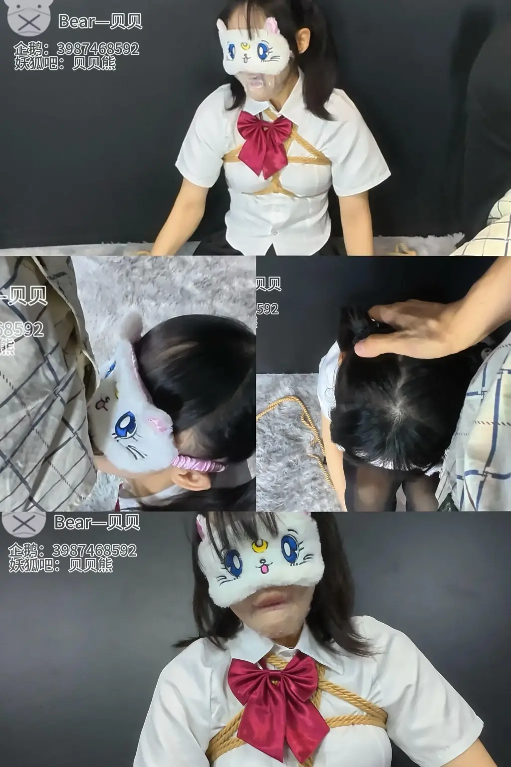 【贝贝熊原创】好爽还想要更多，但是会息窒！！嘴上喊着不行，身体却很诚实。减少休息时间的敷贴呼控让贝贝感觉到不一样的[X_X]【报复贝贝10-敷贴呼控倒计时】 本次玩法是让贝贝每次息窒时间设置为1:30，然后休息时间会每一次的减少对于贝贝来说还是有点难度的，<br>休息时间从开始的2分钟、1分45秒、1分15秒、1分钟、45秒来进行，当然其中故意减少了1分30秒的休息时间，<br>给贝贝来点难度，蒙住眼睛的贝贝哪会知道我怎么弄呢！！<br>到后面的息窒时贝贝说，这种感觉好上头，好想要在感受久一点，但是又坚持不了多久就要挣扎，小鹿都要飞起来了<br>·小熊日常日记系列为小熊作品，报复贝贝系列为贝贝作品。补充说明小熊是伪娘，贝贝是女生<br>·接受视频定制:呼控类型、息窒类型、调教类型（企鹅联系：3987468592）<br>·新建了一个粉丝企鹅群，欢迎大家进来唠嗑 （974844755）<br>·有问题可以企鹅找我：<span style='color:#b0b0b0;'>[隐藏文字，购买后可见]</span><br>·解压方式：<span style='color:#b0b0b0;'>[隐藏文字，购买后可见]</span>