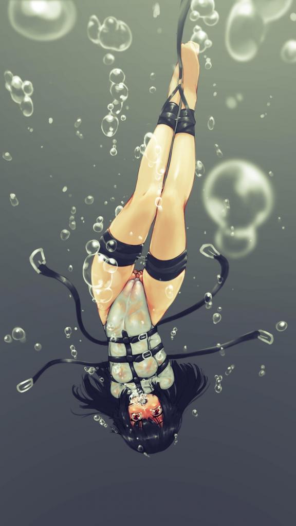 溺水少女雜圖 - 少女被不同花式的捆綁困于水中 [百合女同, 剧情向,kigurumi,电影/电视剧,AI绘图]