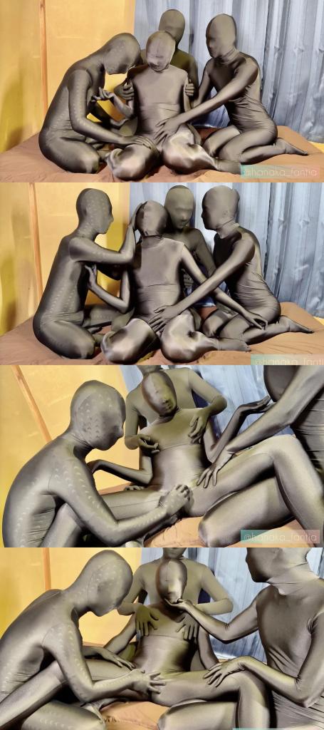 【︎✿小花︎✿】②BLACK ZENTAI SURISURI-1 华花小姐姐的超淫荡4人zentai群P聚会，被三个男人围在中间摸来摸去，随便玩弄。<br><br><span style='color:#b0b0b0;'>[隐藏文字，购买后可见]</span>