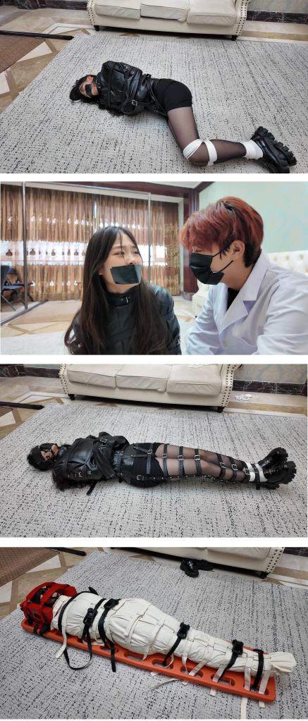 枫叶工作室 惊魂影视公司之落入全套的女明星 下 也是让枫叶工作室加急拍出来了，因为目前没有类似的绑法，所以这次可能不是很好，但是枫叶已经做了最大程度还原，还得是专业的人做专业事。如果有定拍想法的朋友可以将枫叶工作室作为优先考虑对象，但是在此声明希望大家多多维护小圈子，不要发布到正规平台<br><br><br>过了一会，工作人员回来了，把束腿器，口球和眼罩丢在小斐旁边<br>撕开嘴上的胶带后，小斐祈求着工作人员<br>小斐：麻烦你和老板说，我不要加薪了，让他放我出去，好不好？<br>工作人员：话怎么这么多。说完就把口球塞在小斐嘴里，小斐腿也不断挣扎，工作人员就抓住她的腿，准备给她换上束腿器<br>换完了后，小斐基本动不了了，只能不断挣扎，工作人员离开后只留下无助的小斐<br>情节四<br>一年后<br>这时，小斐因为太闹腾已经被换上了最严密的木乃伊睡袋<br>并且被固定了全身，连动一下都是奢侈<br>工作人员照例检查，看到像个肉虫一样的小斐时，大笑着说：我听说，你们老板又捧红了几个新人，哈哈哈，你已经被人忘记了，有机会却不好好珍惜，真是可惜啊。说完，就拍了拍小斐，就走了<br>小斐：呜呜呜（不，这一定是梦，我之前还是大明星，现在却成为了一个肉虫，这一定是假的，救命啊）<br>可说这些又有什么用呢，小斐已经没有心情去想这些了，只是不断的挣扎，希望可以逃离这个医院。<br><br>内容纯属虚构，勿上升和对标到真人<br>因为网站有限制，所以网盘的画质和码率更高，更好，建议从网盘处下载<br>密码<span style='color:#b0b0b0;'>[隐藏文字，购买后可见]</span>